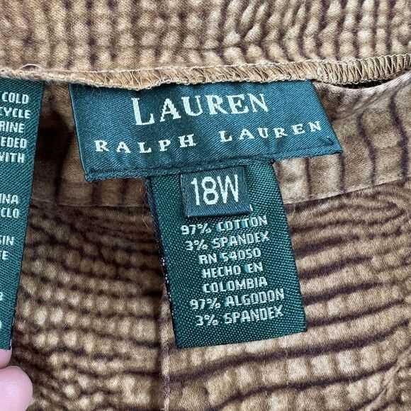Lauren Ralph Lauren Kenya Java snakeskin pants womans size 18W Camel - Picture 4 of 11